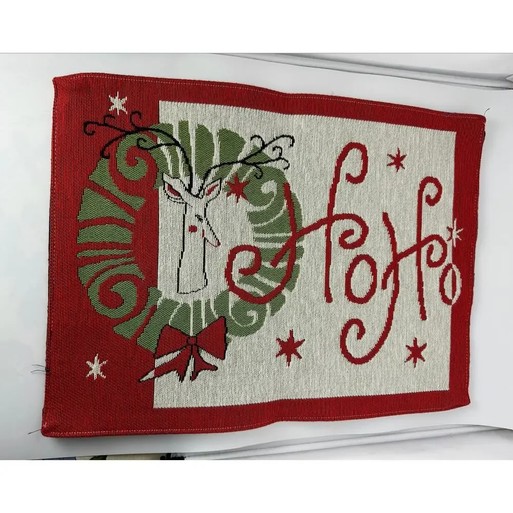Vintage Christmas Ho Ho Ho Holiday‎ Placemat Raindeer